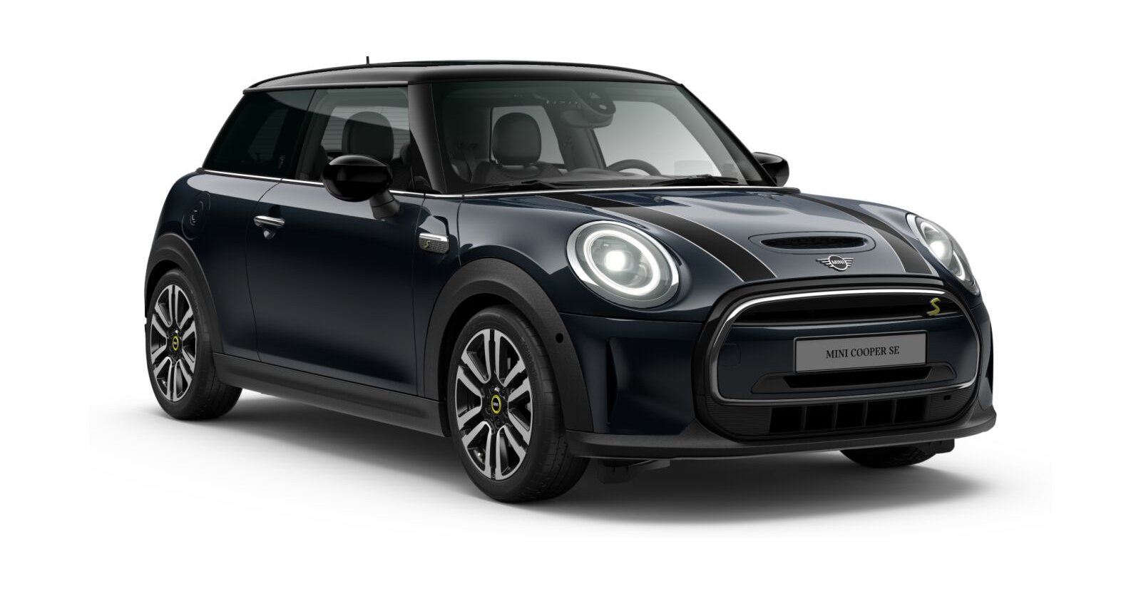 MINI Cooper SE in Schwarz von vorne MINI Cooper SE in Schwarz von vorne