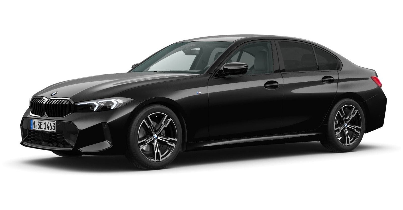 BMW 320d xDrive Limousine in Schwarz von vorne