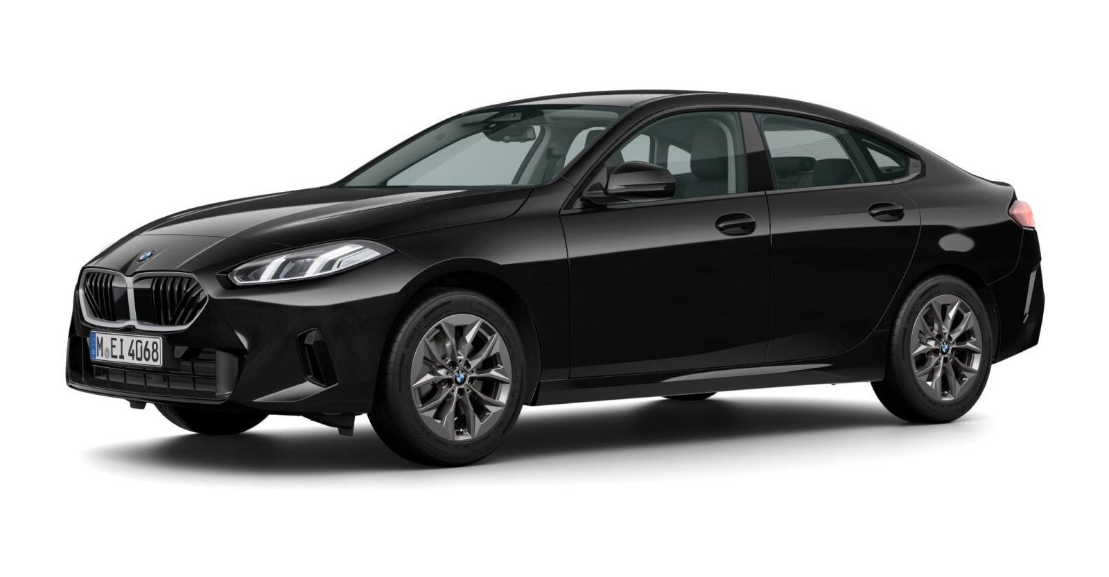 BMW 216 Gran Coupe in Schwarz von vorne