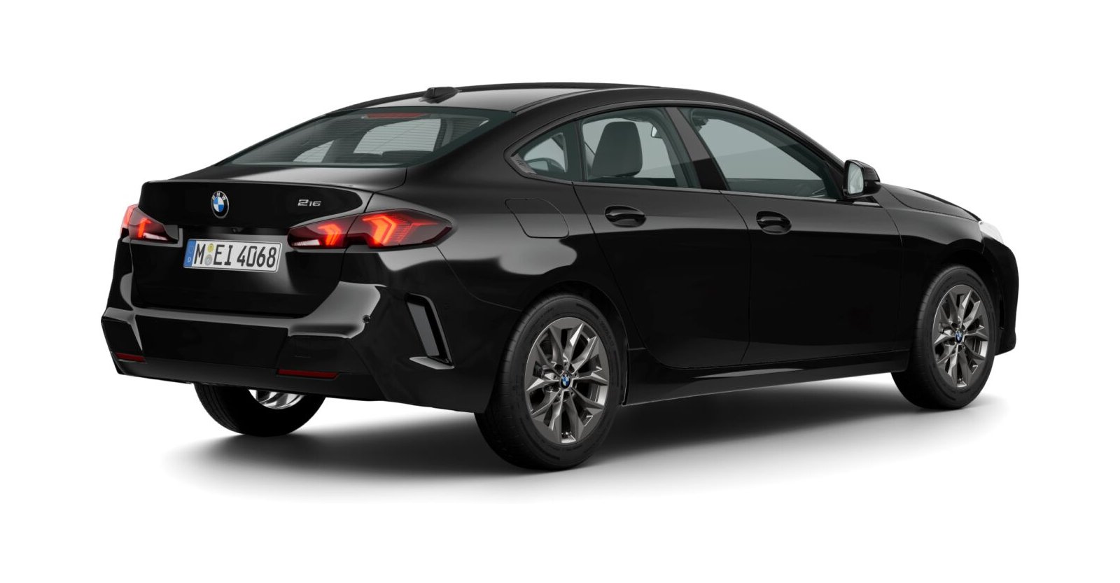 BMW 216 Gran Coupe in Schwarz von hinten