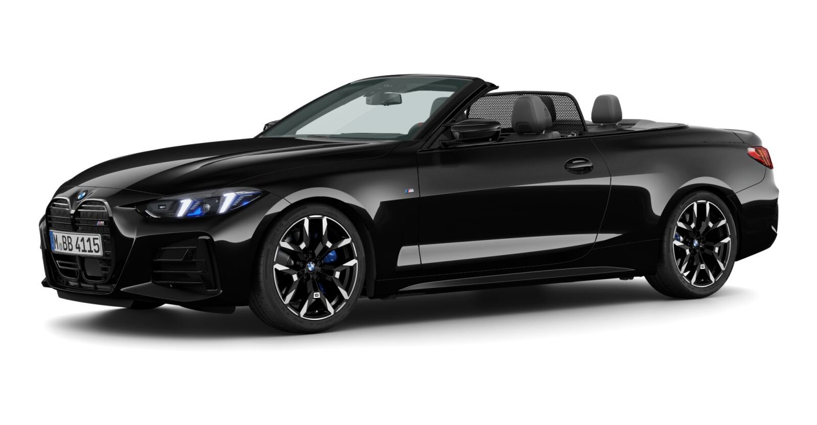 BMW M440i xDrive Cabrio in Schwarz von vorne BMW M440i xDrive Cabrio in Schwarz von vorne