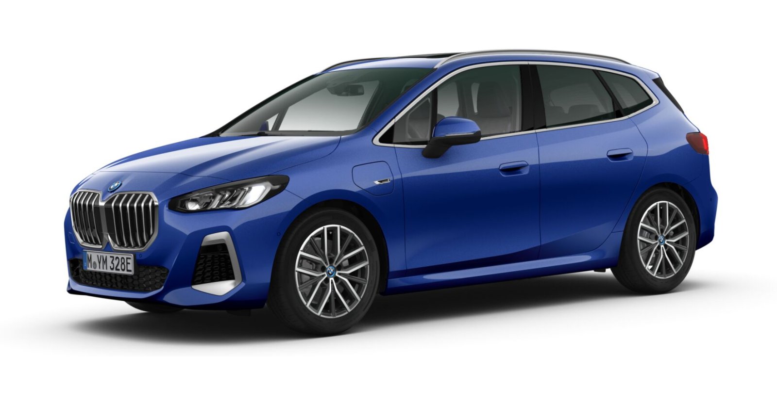 BMW 225e xDrive Active Tourer in Blau von vorne