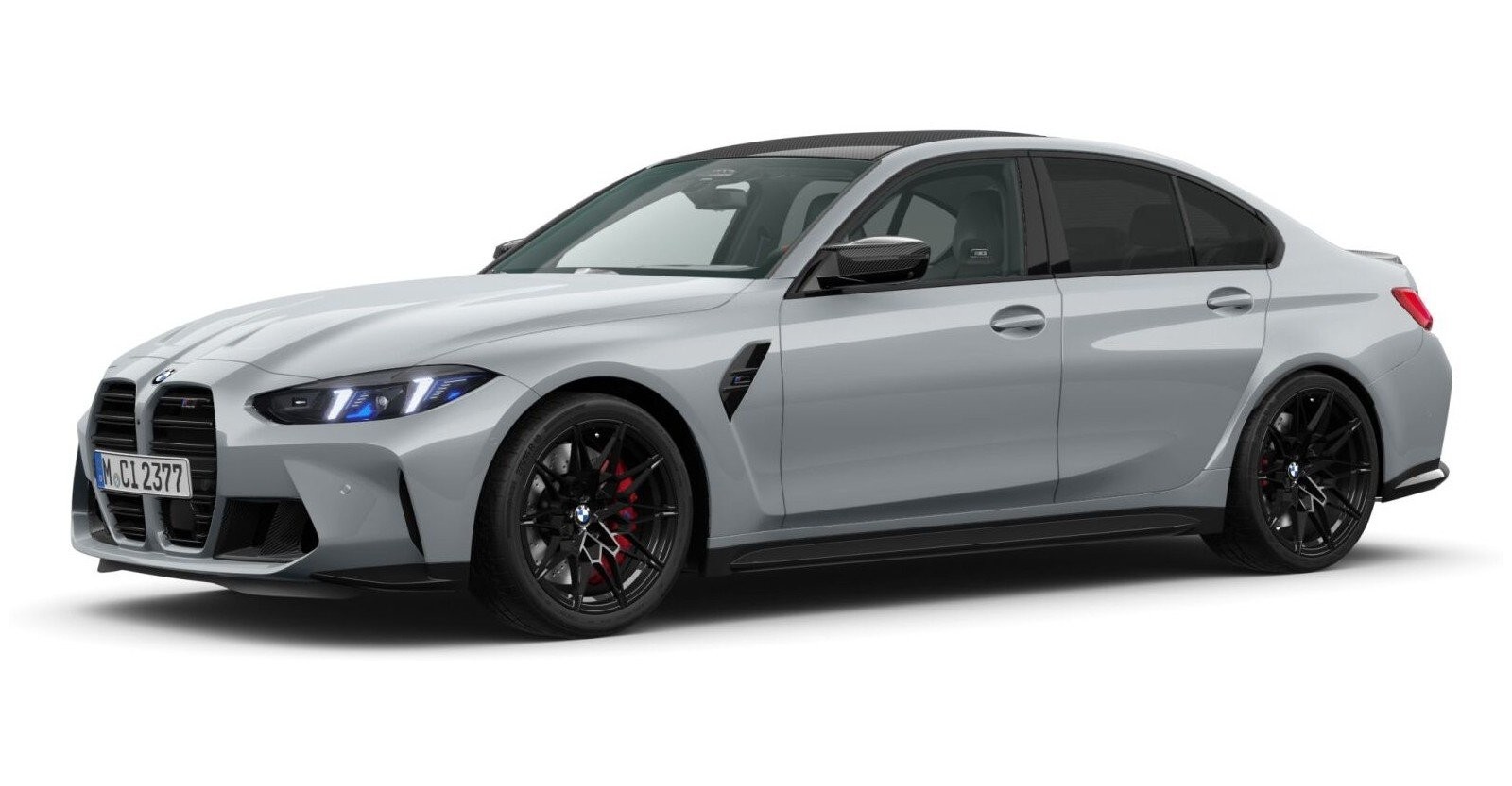 BMW M3 Competition Limousine mit M xDrive in Grau von vorne