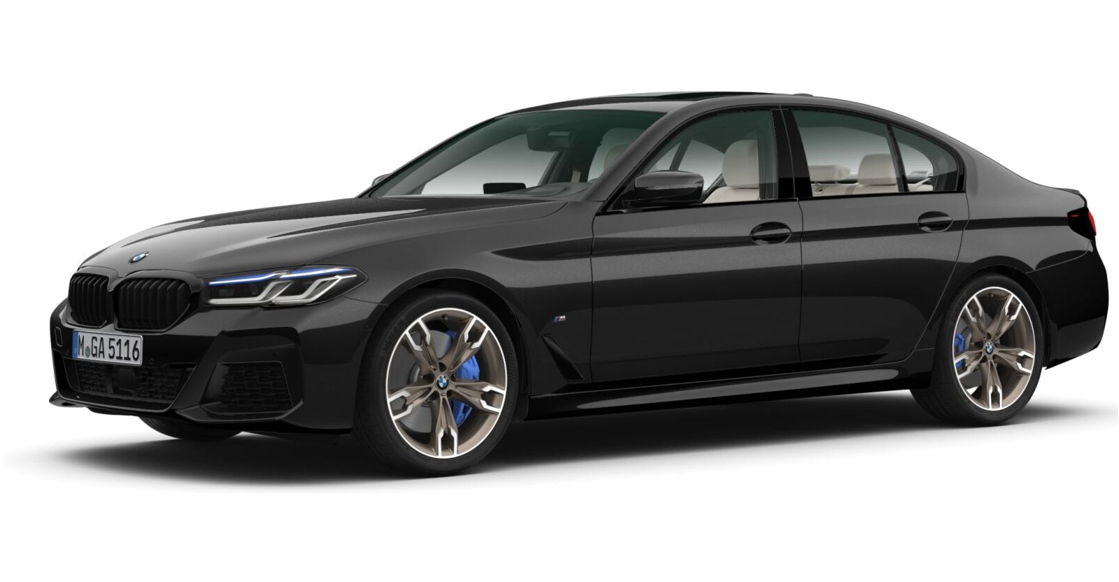 BMW M550i xDrive Limousine in Schwarz von vorne