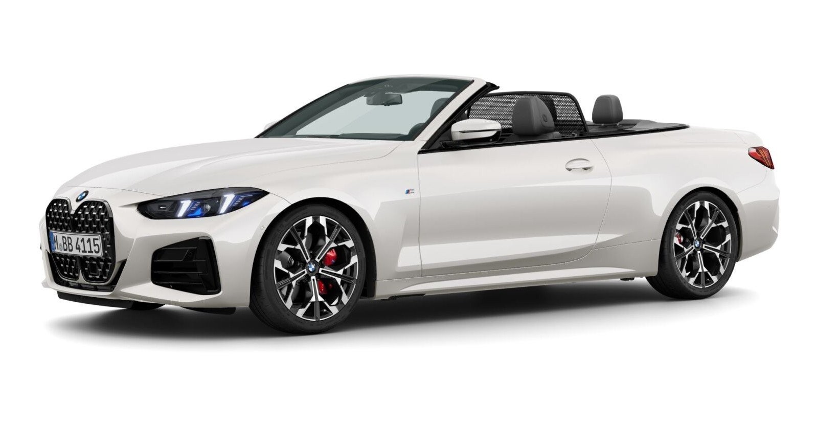 BMW 430i xDrive Cabrio in Weiß von vorne