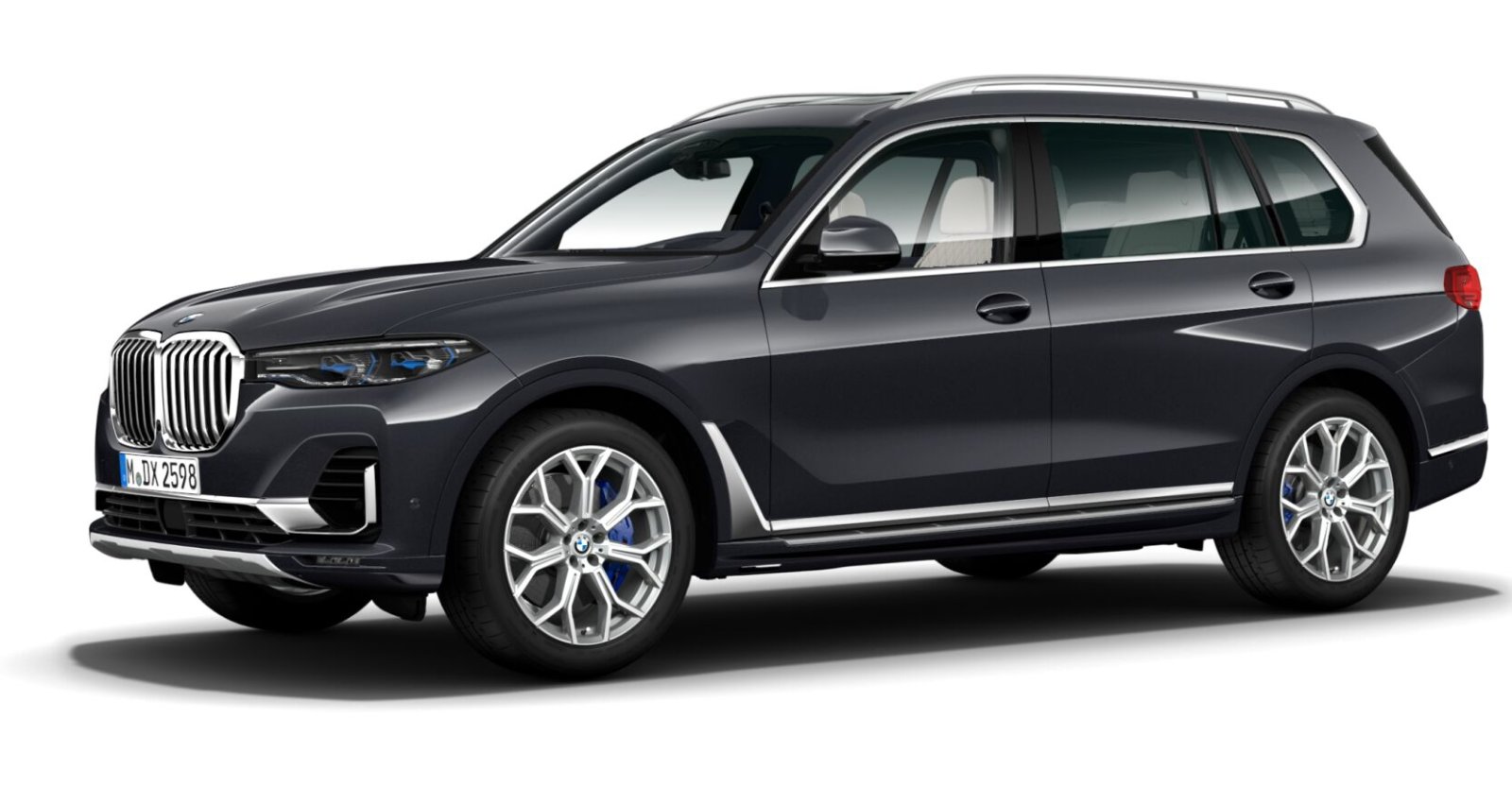 BMW X7 xDrive30d in Grau von vorne