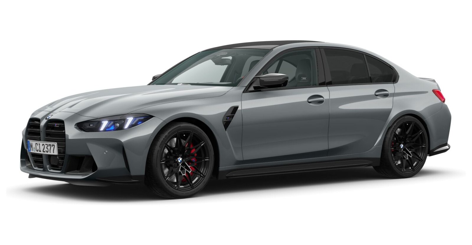 BMW M3 Competition Limousine mit M xDrive in Grau von vorne BMW M3 Competition Limousine mit M xDrive in Grau von vorne
