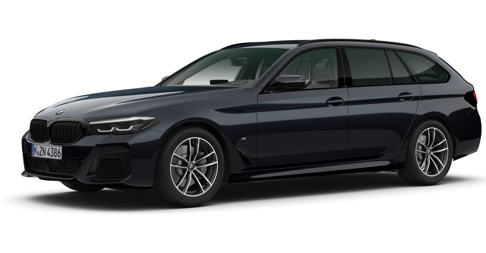 BMW 530d xDrive Touring in Schwarz von vorne BMW 530d xDrive Touring in Schwarz von vorne