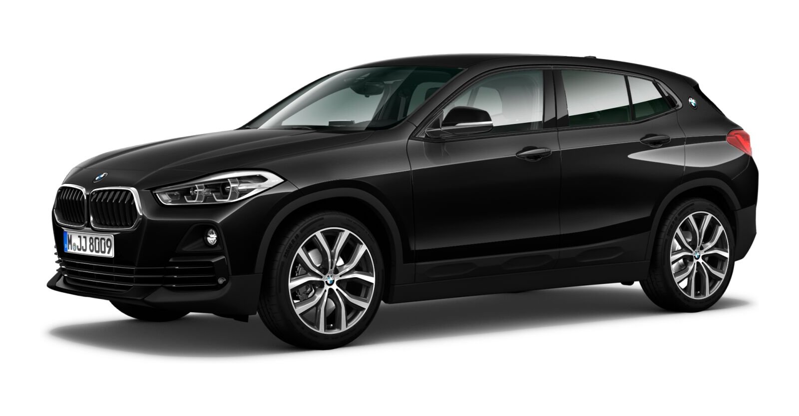 BMW X2 sDrive18d in Schwarz von vorne