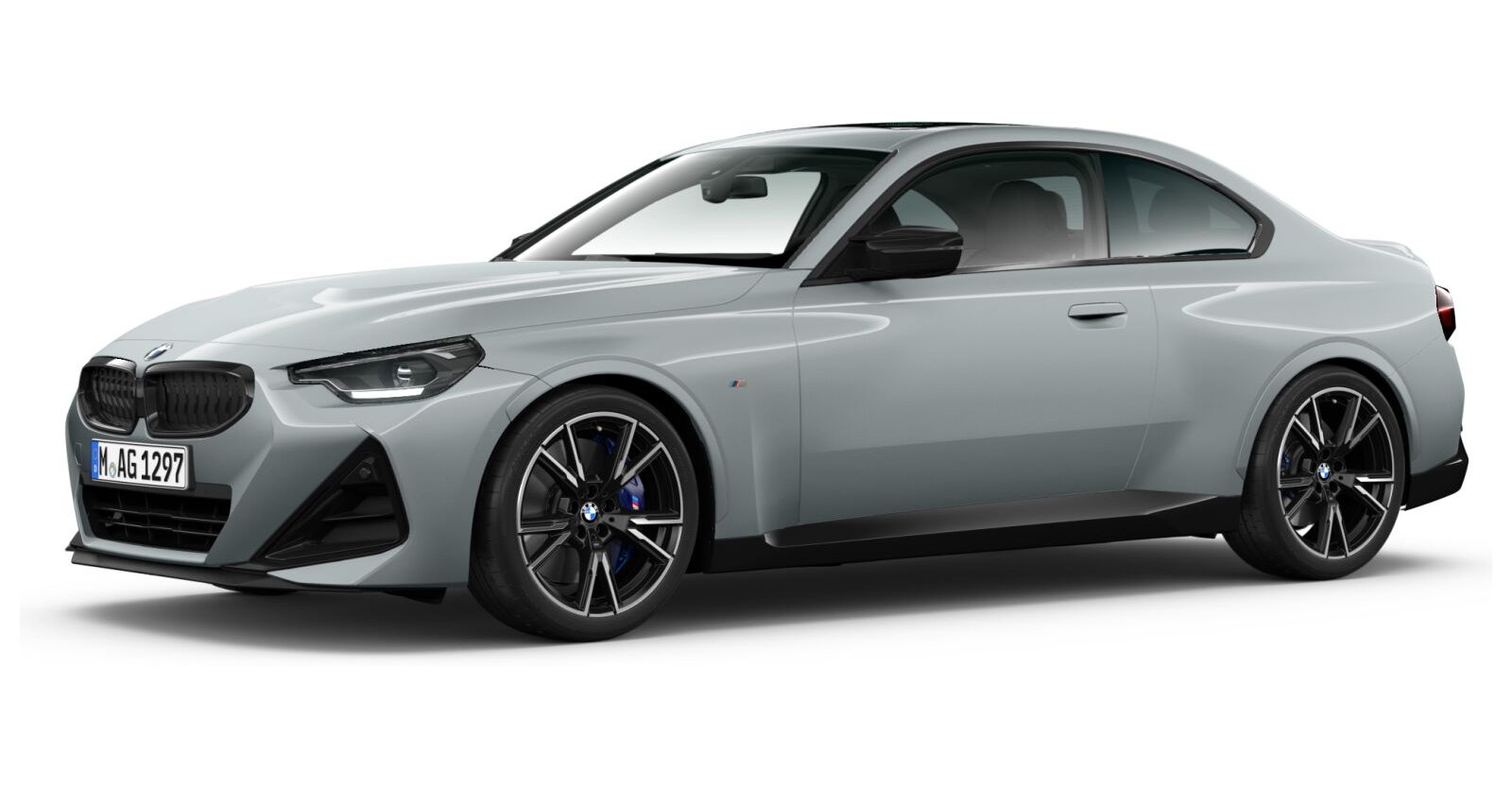 BMW M240i xDrive Coupé in Grau von vorne