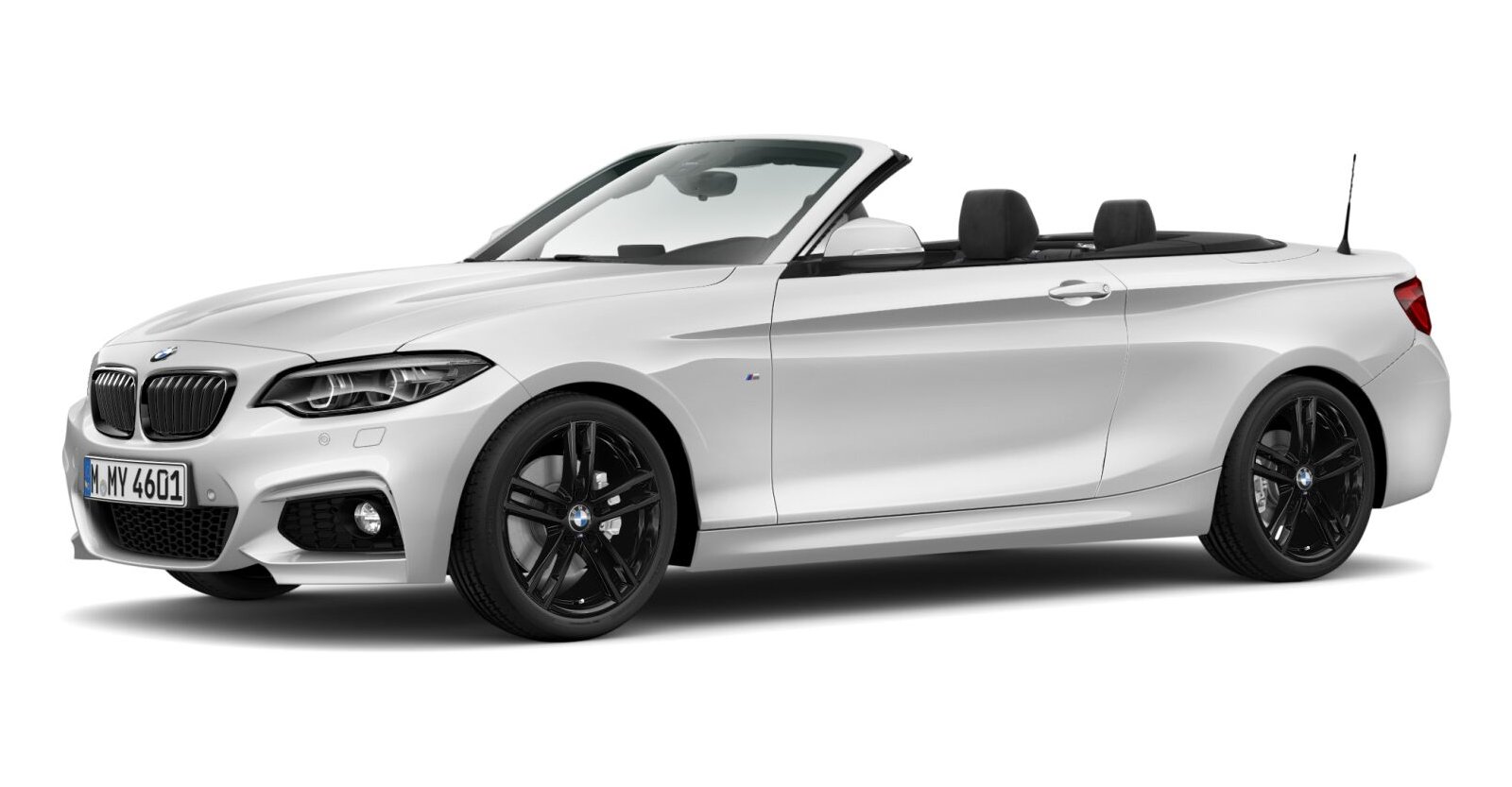 BMW 220i Cabrio in Weiß von vorne