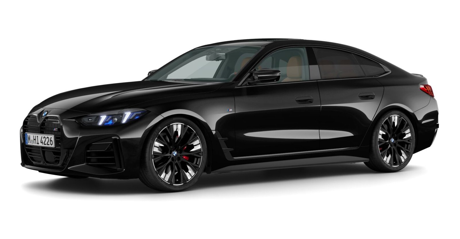 BMW M440i xDrive Gran Coupé in Schwarz von vorne