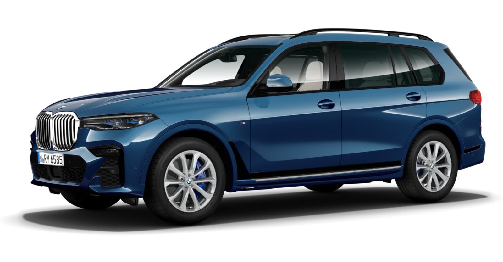 BMW X7 xDrive40i in Blau von vorne