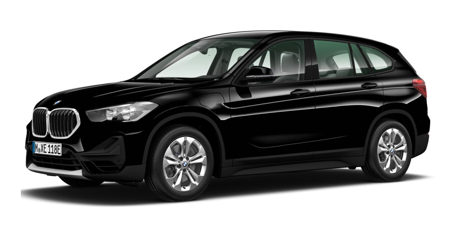 BMW X1 xDrive25e in Schwarz von vorne BMW X1 xDrive25e in Schwarz von vorne