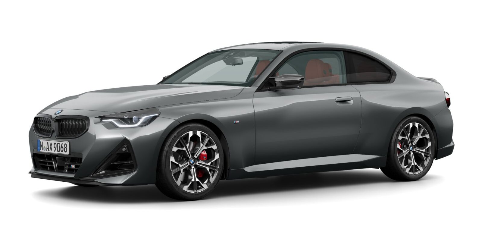 BMW M240i xDrive Coupé in Grau von vorne BMW M240i xDrive Coupé in Grau von vorne