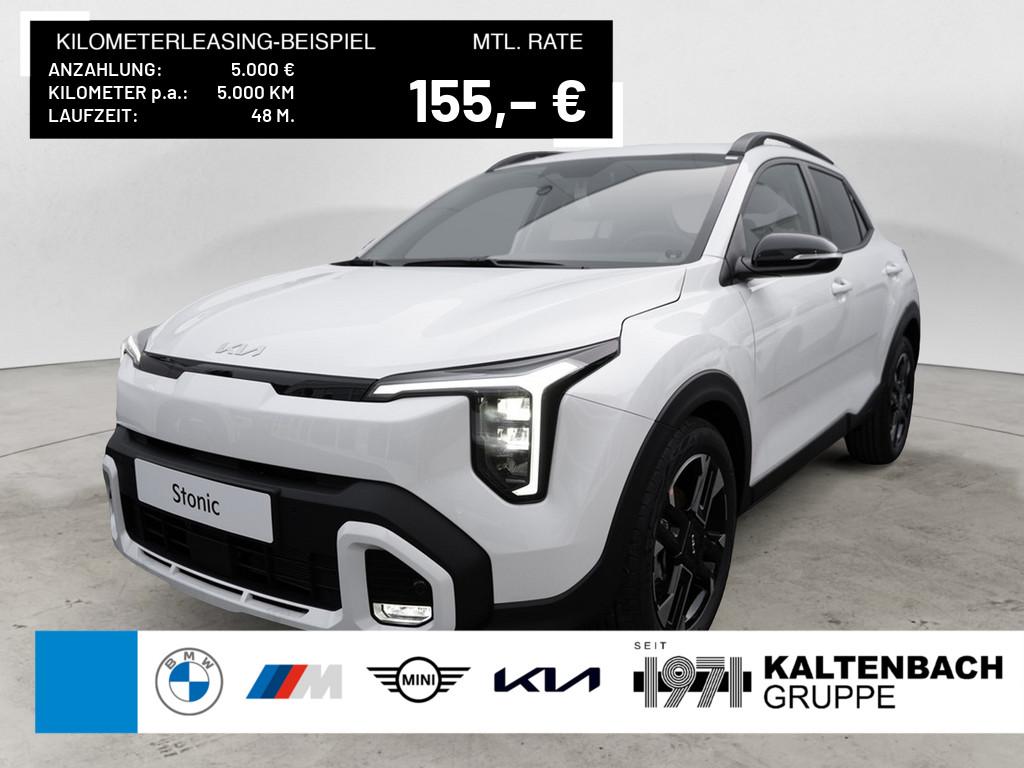 KIA Stonic 1.0T 115 48V DCT GTL in Weiß von vorne