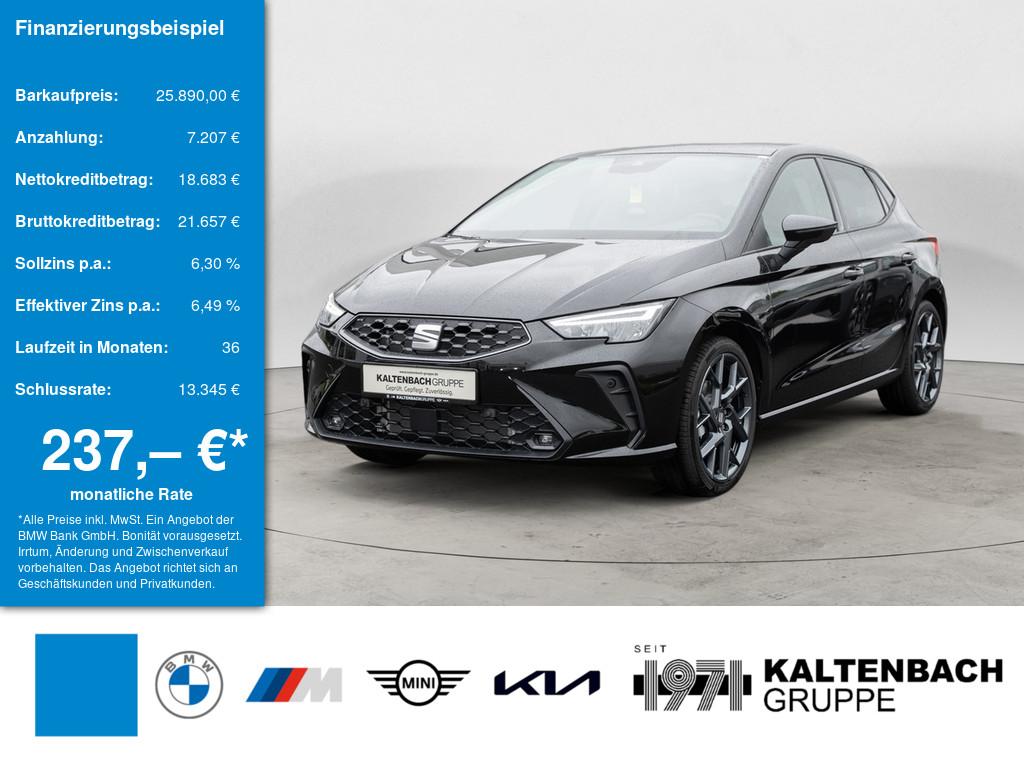 SEAT Ibiza TSI 1.5 TSI FR in Schwarz von vorne