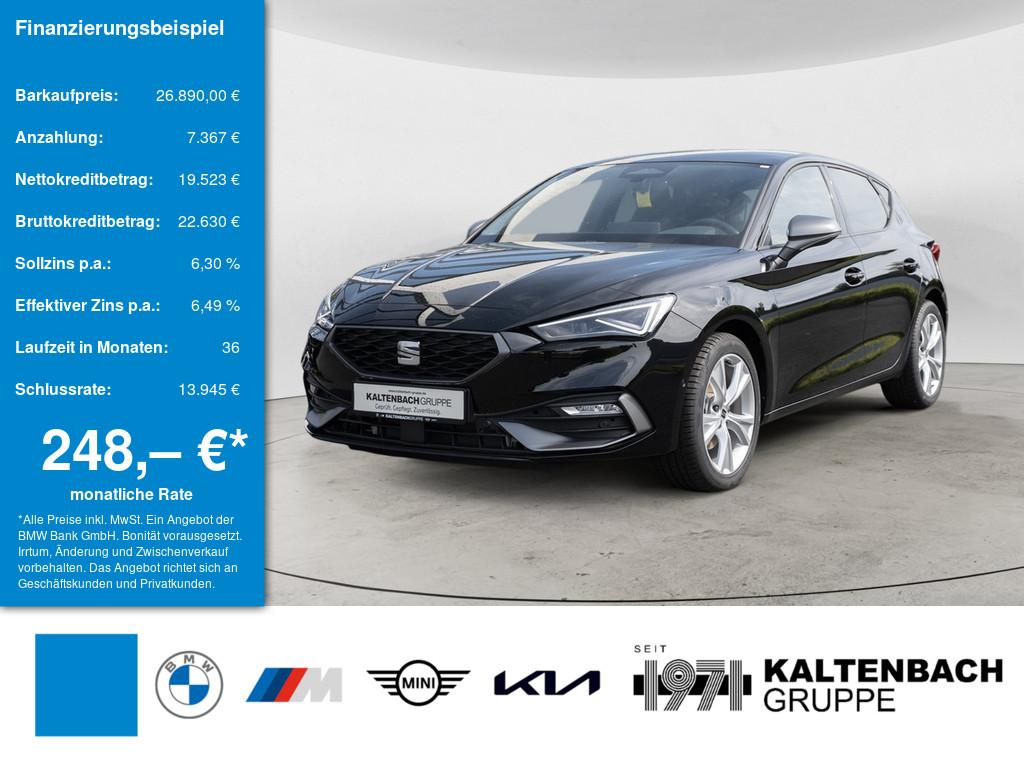 SEAT Leon 1.5 eTSI FR in Schwarz von vorne