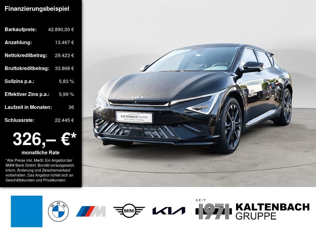 KIA EV6 AWD GT-Line in Schwarz von vorne KIA EV6 AWD GT-Line in Schwarz von vorne