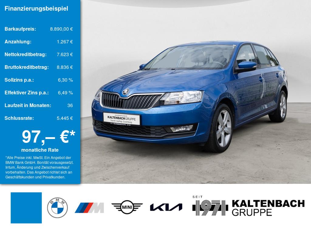 SKODA Rapid Spaceback 1.0 TSI Active in Blau von vorne SKODA Rapid Spaceback 1.0 TSI Active in Blau von vorne