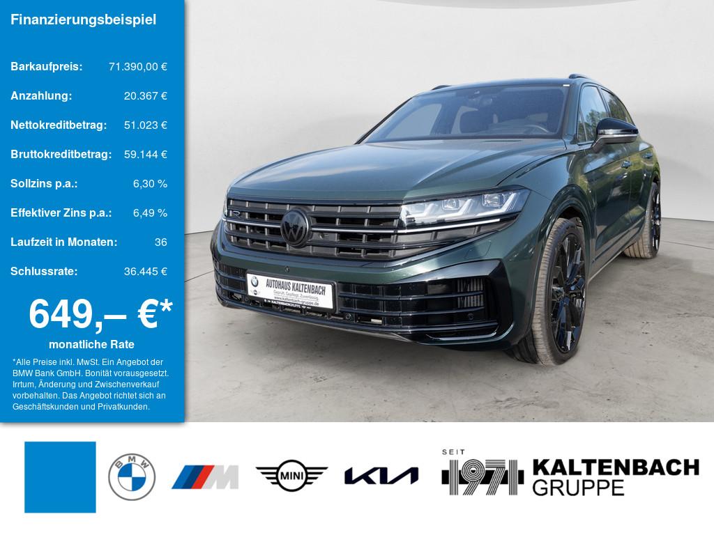 VW Touareg 3.0 V6 TSI eHybrid R 4M in Grün von vorne VW Touareg 3.0 V6 TSI eHybrid R 4M in Grün von vorne