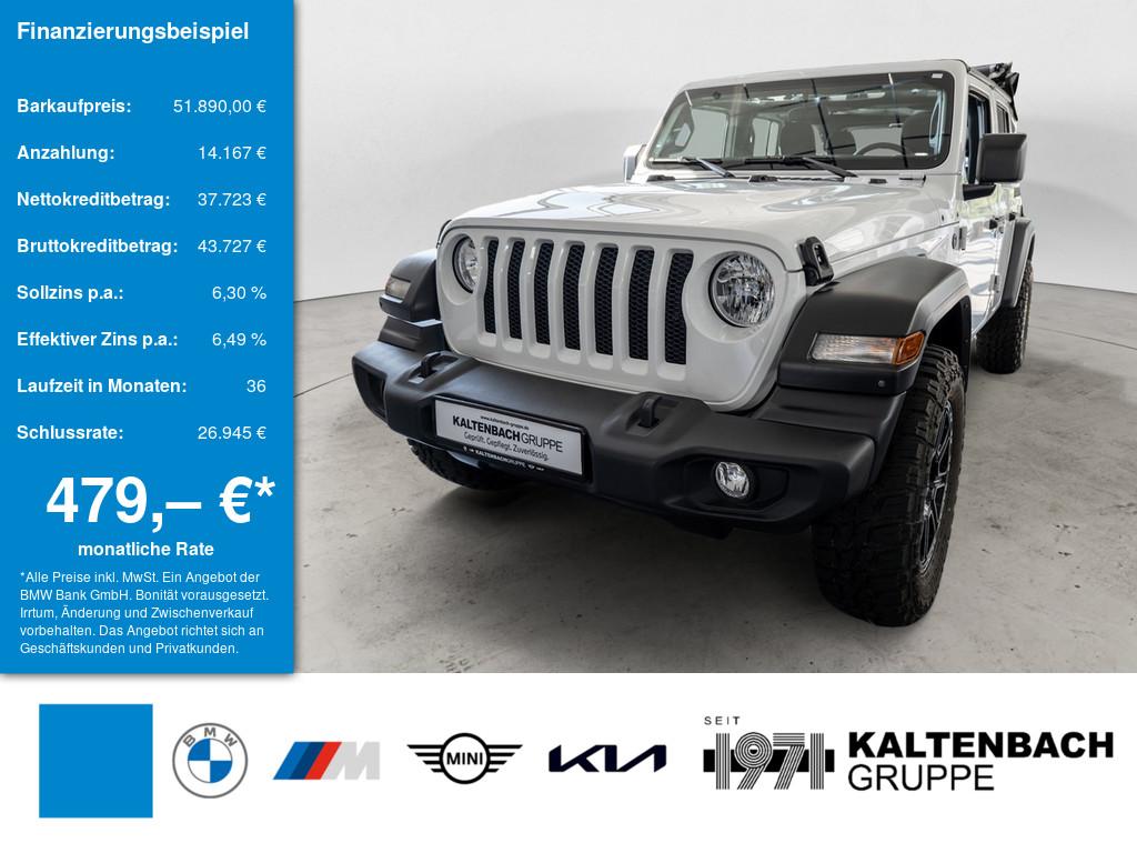 JEEP Wrangler Unlimited Sport 3.0 Softtop in Weiß von vorne JEEP Wrangler Unlimited Sport 3.0 Softtop in Weiß von vorne