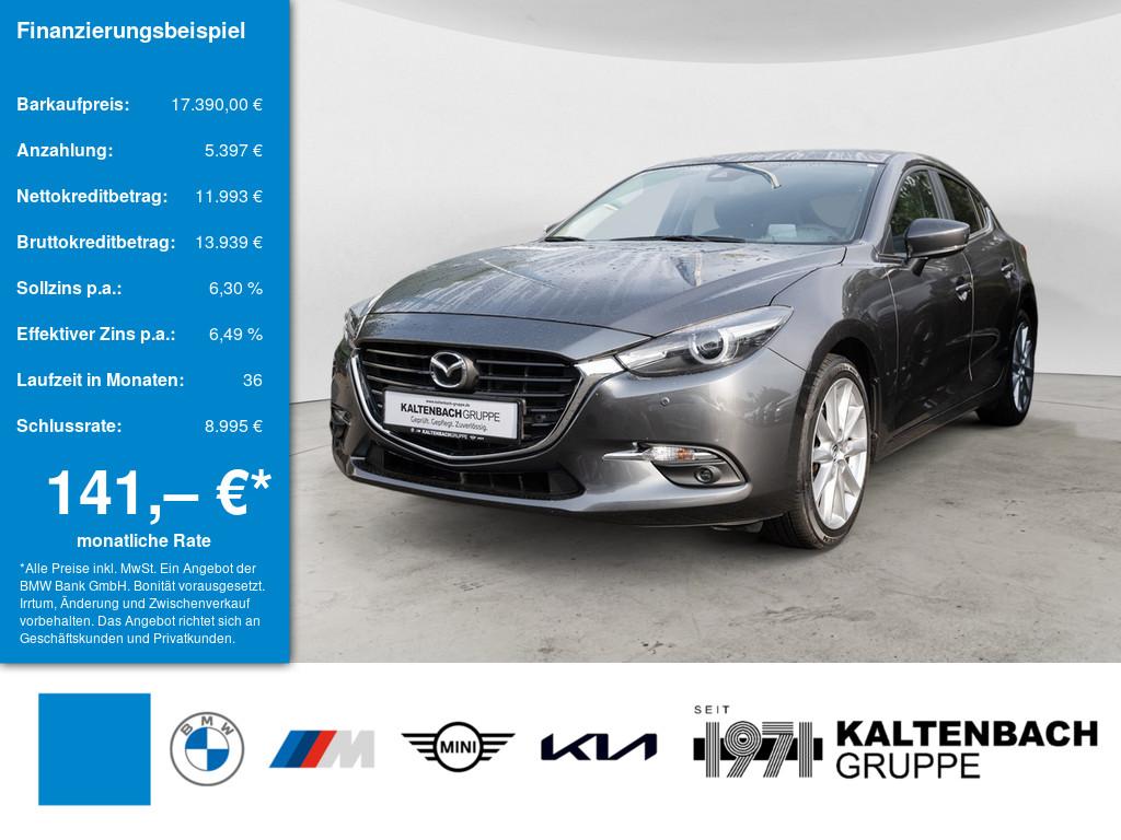 MAZDA 3 SKYACTIV-G 120 Sports-Line in Grau von vorne MAZDA 3 SKYACTIV-G 120 Sports-Line in Grau von vorne