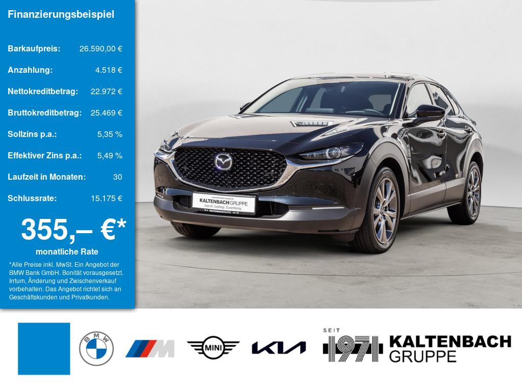 MAZDA CX-30 2.0 Exclusive-Line in Schwarz von vorne MAZDA CX-30 2.0 Exclusive-Line in Schwarz von vorne