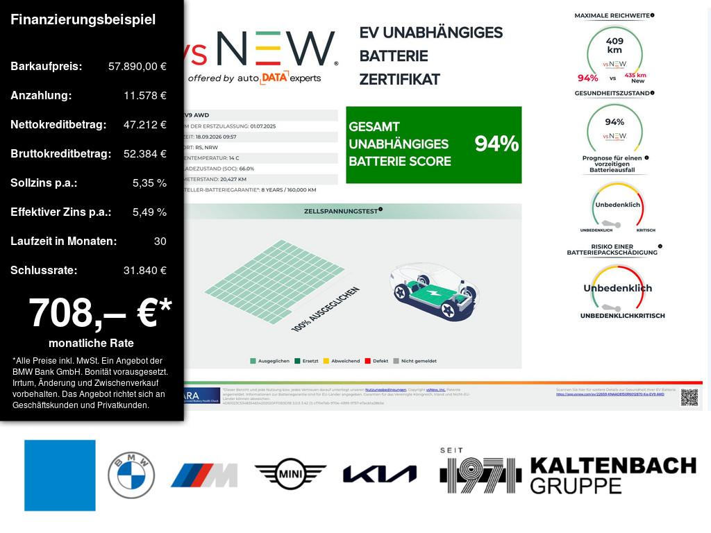 KIA EV9 Earth 99,8 kWh AWD in Weiß von vorne KIA EV9 Earth 99,8 kWh AWD in Weiß von vorne