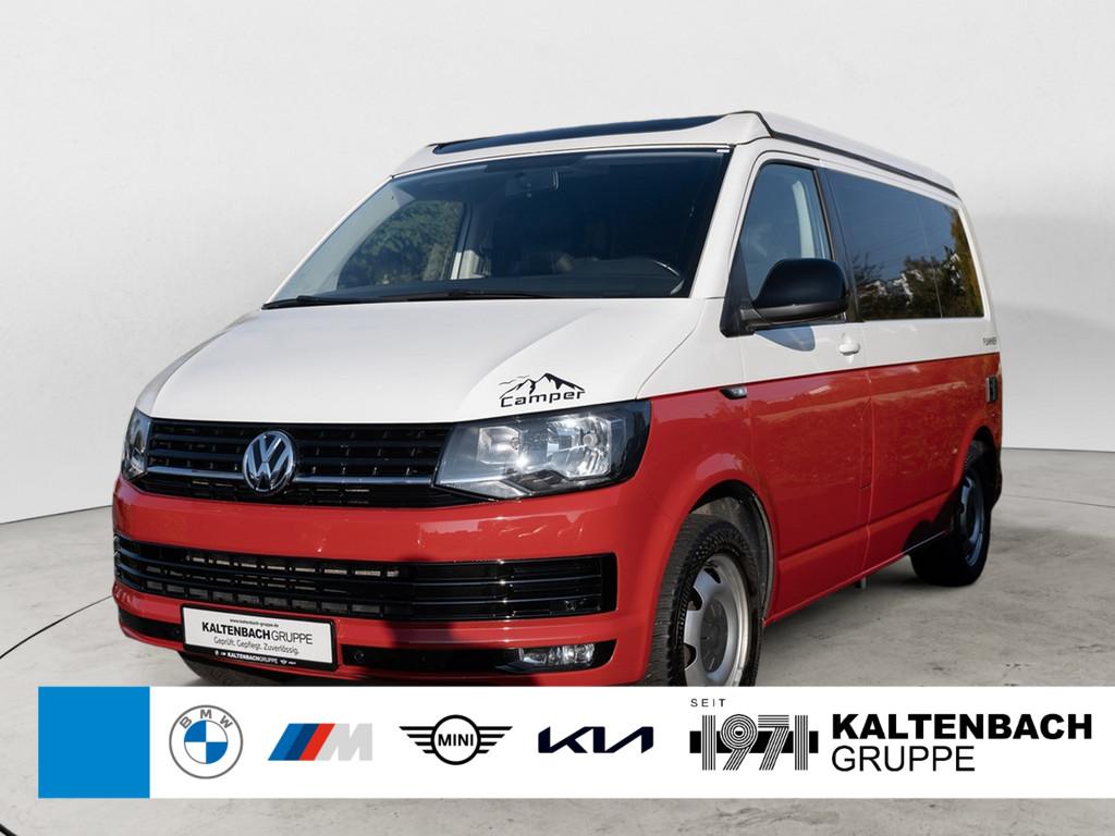 VW T6 Transporter Camper Aufstelldach in Weiß von vorne