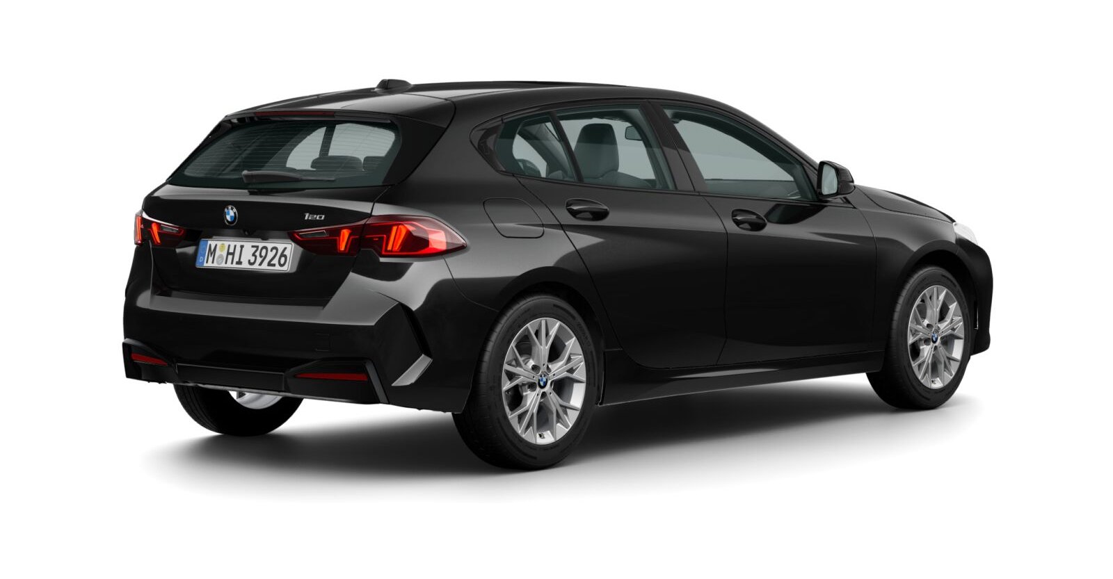 BMW BMW 1er in Schwarz von hinten