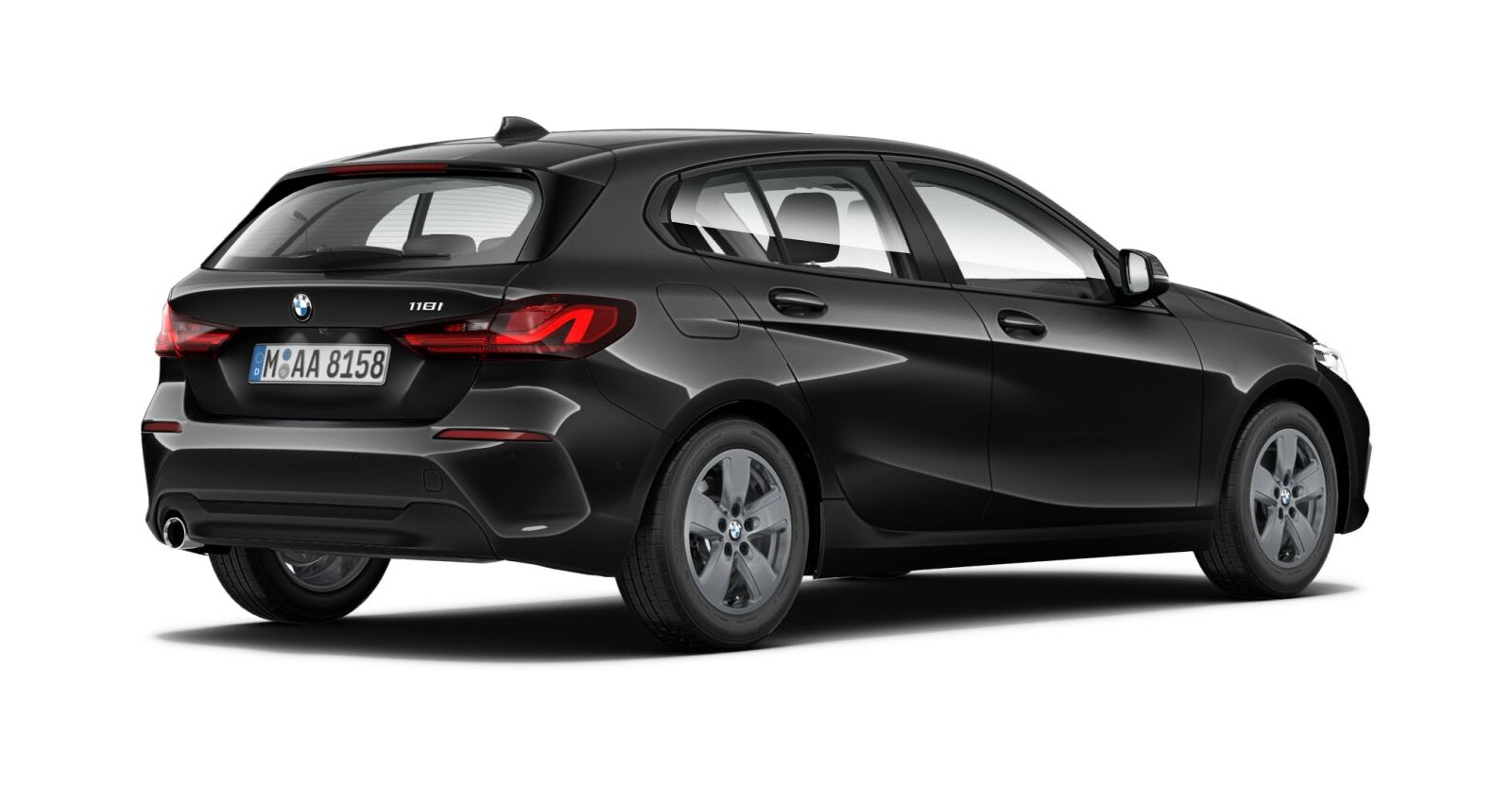 BMW BMW 1er in Schwarz von hinten