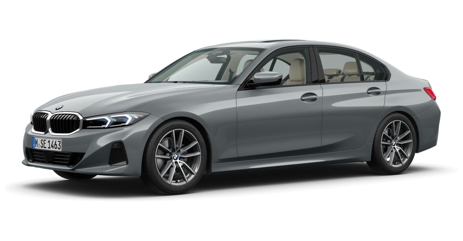 BMW 320d Limousine in Grau von vorne