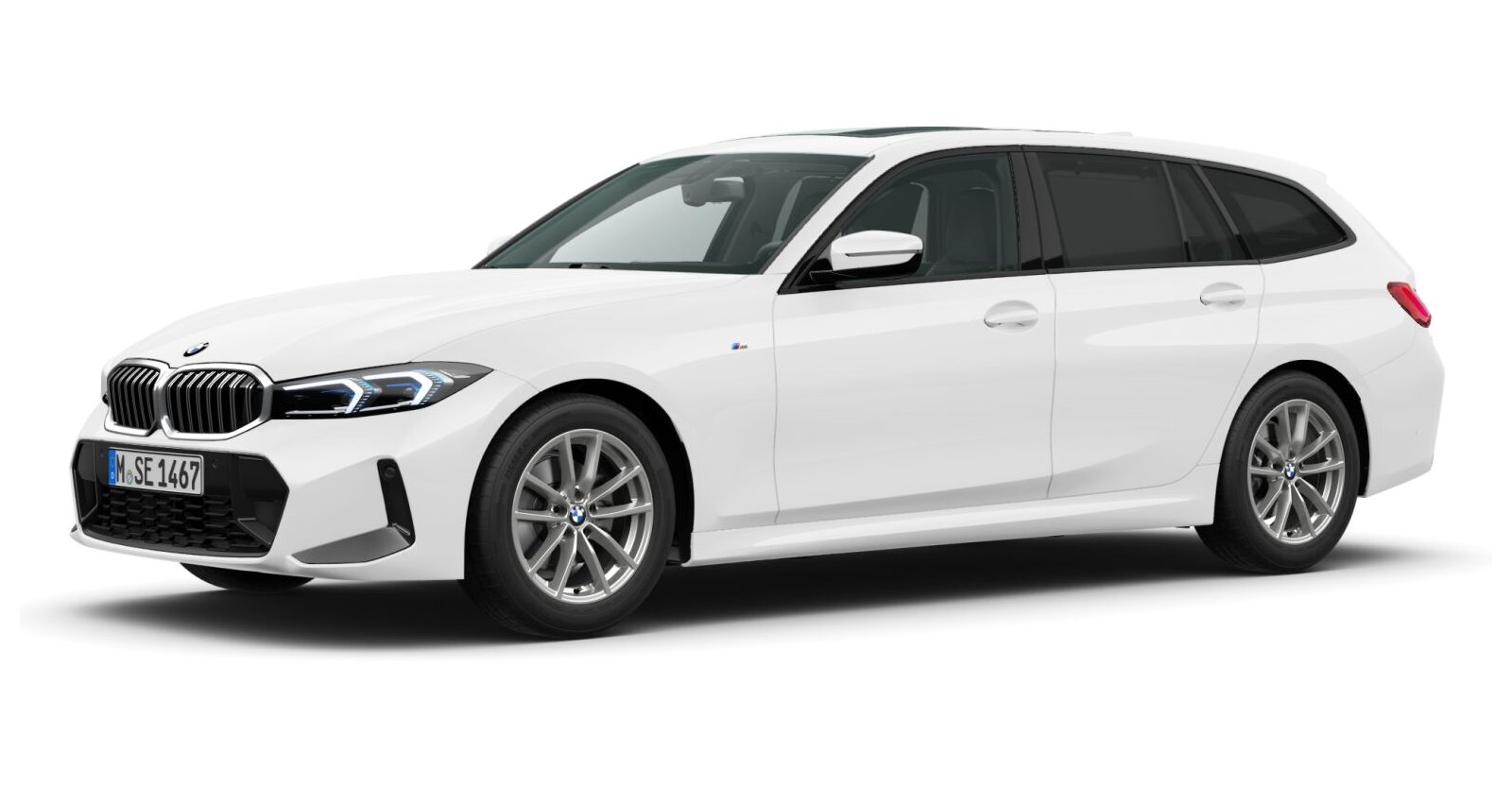 BMW 330d xDrive Touring in Weiß von vorne