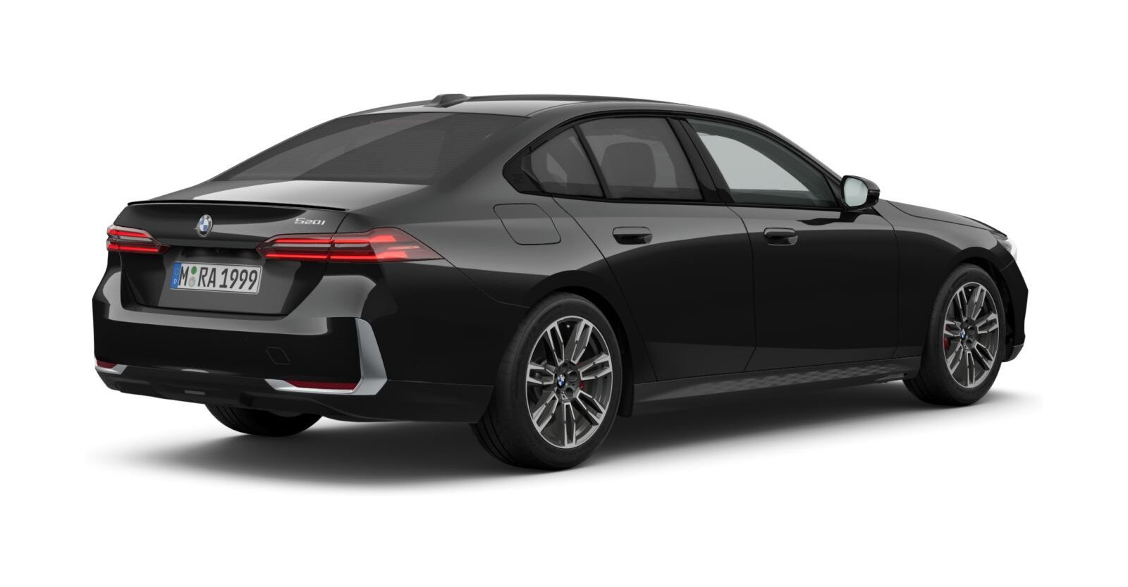 BMW BMW 5er in Schwarz von hinten