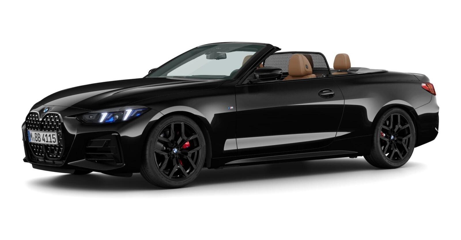 BMW 420i Cabrio in Schwarz von vorne
