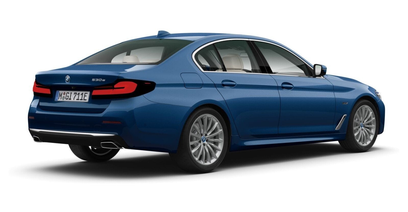 BMW BMW 5er in Blau von hinten BMW BMW 5er in Blau von hinten