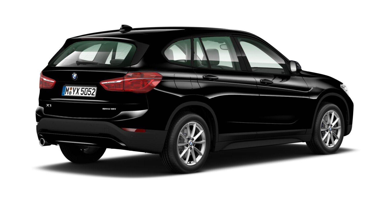 BMW BMW X in Schwarz von hinten