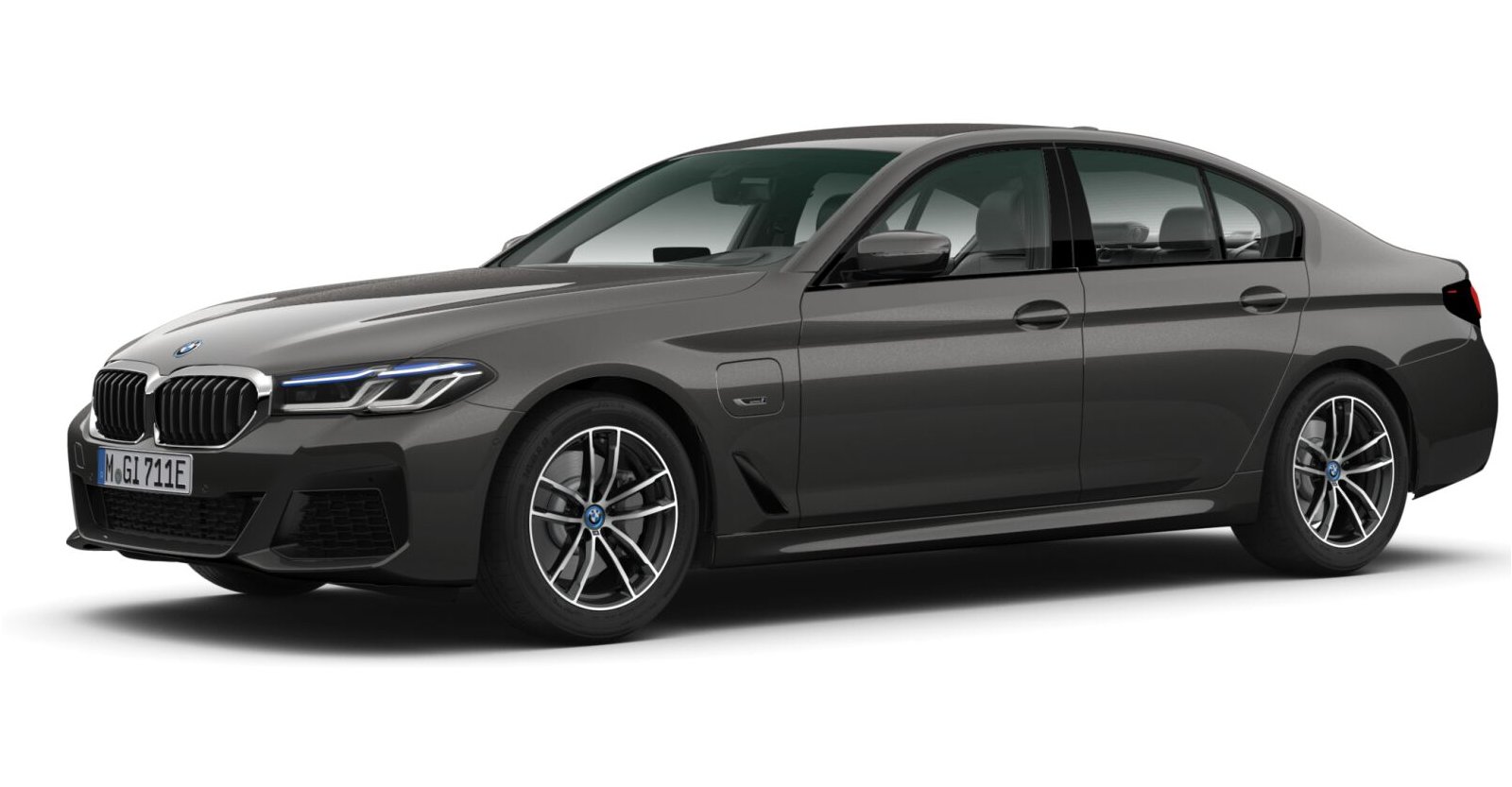 BMW 530e Limousine in Grau von vorne