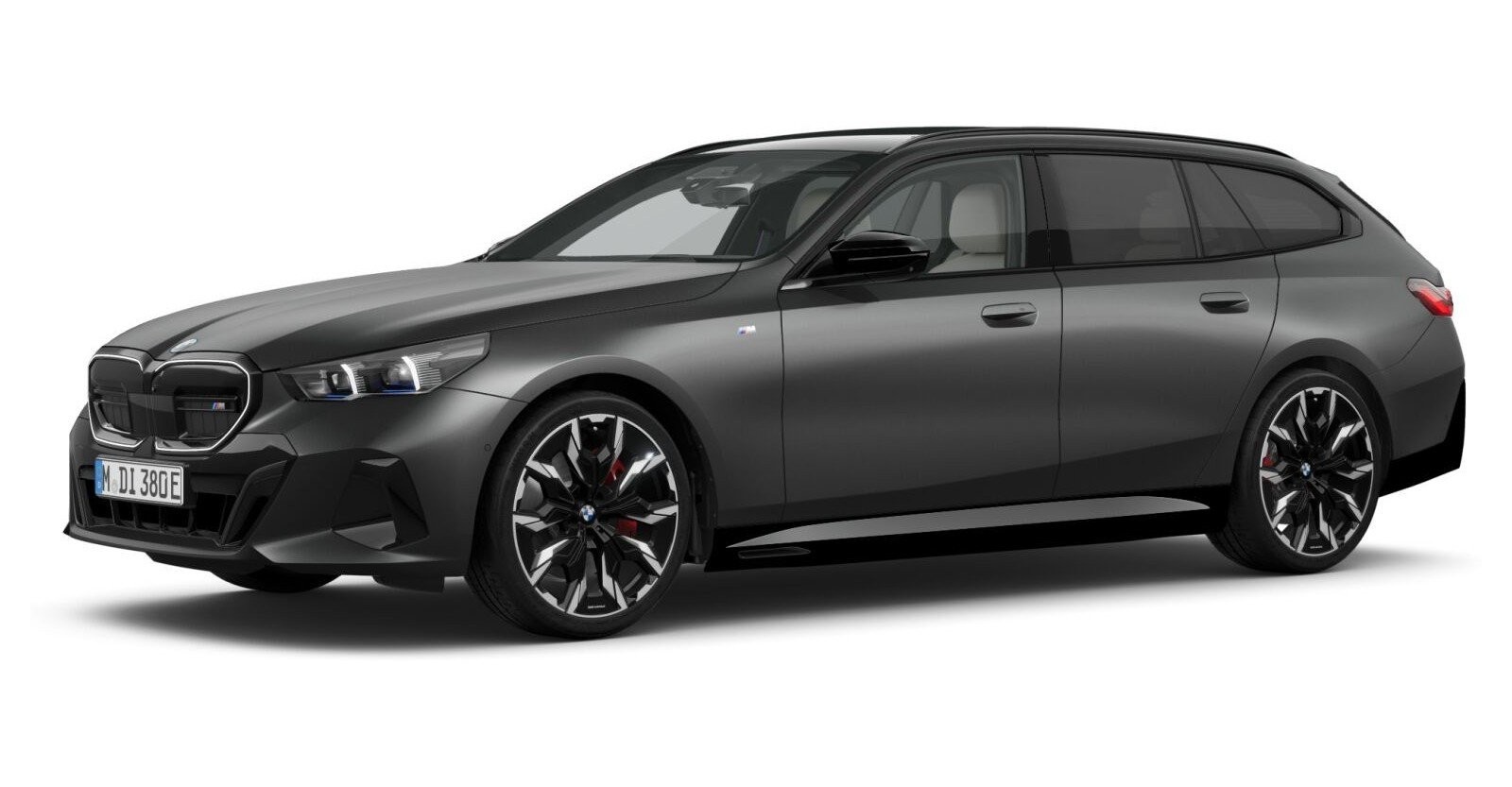BMW i5 M60 xDrive Touring in Grau von vorne