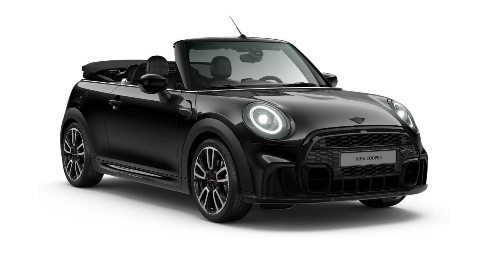 MINI Cooper Cabrio in Schwarz von vorne MINI Cooper Cabrio in Schwarz von vorne