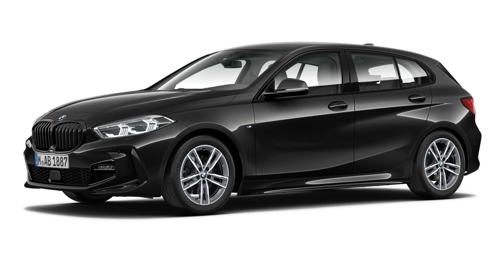 BMW BMW 1er in Schwarz von vorne
