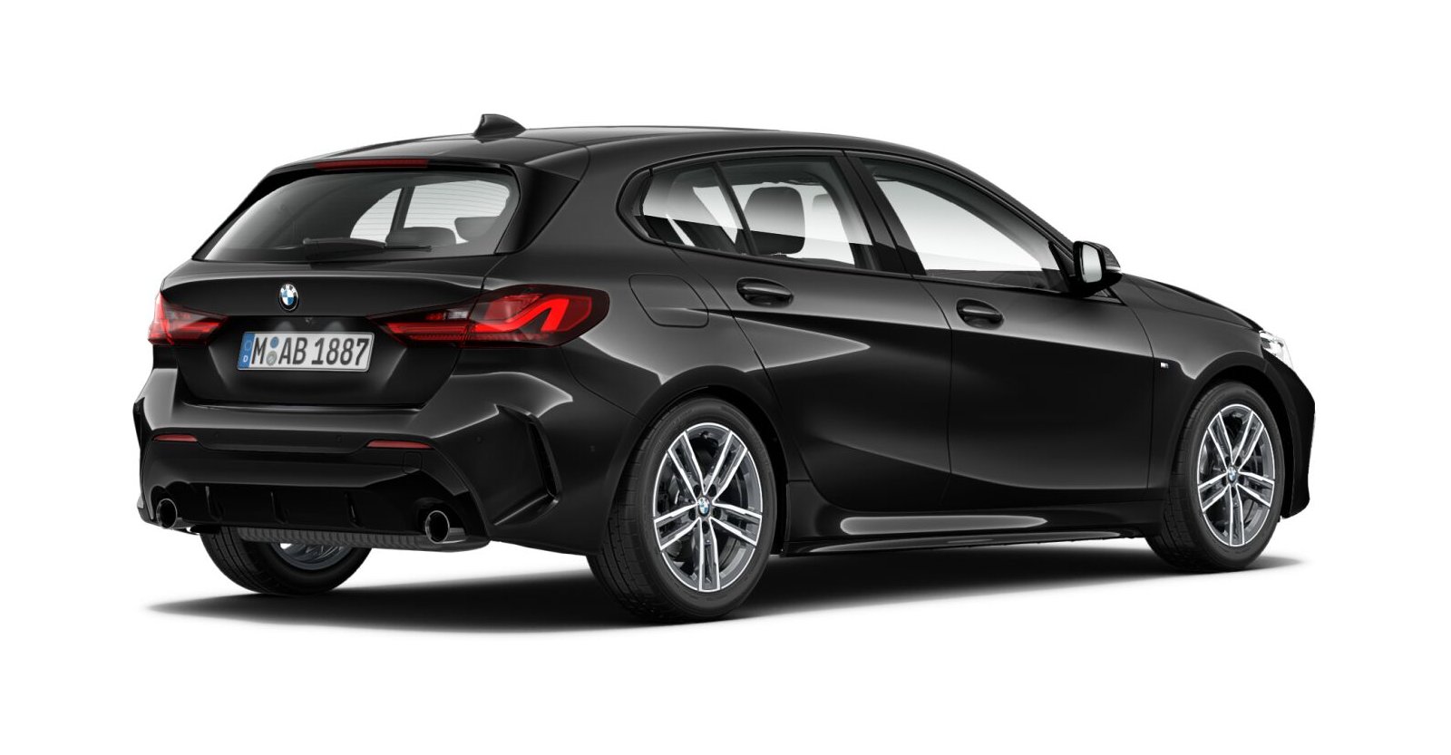 BMW BMW 1er in Schwarz von hinten
