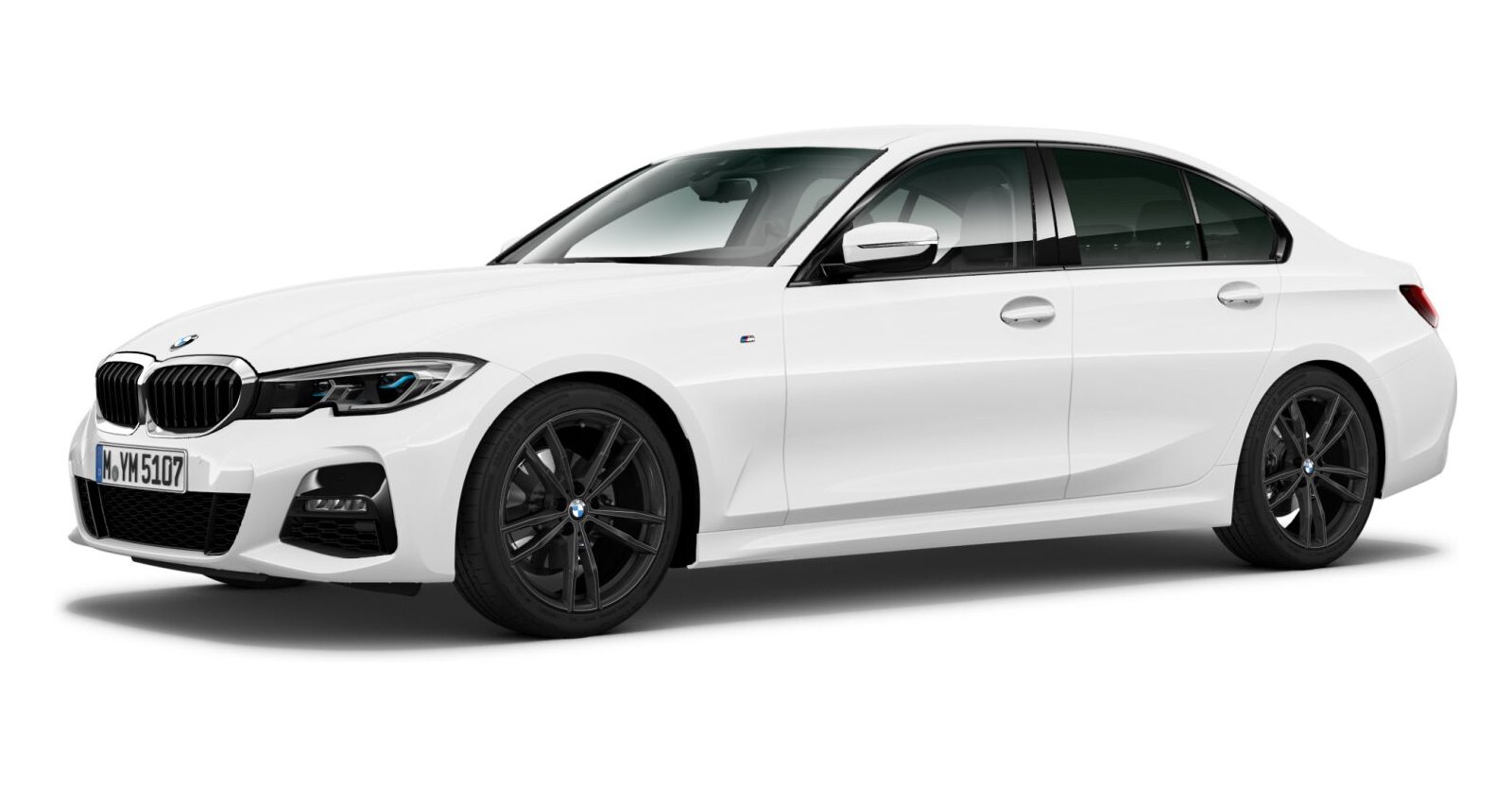 BMW 320d Limousine in Weiß von vorne