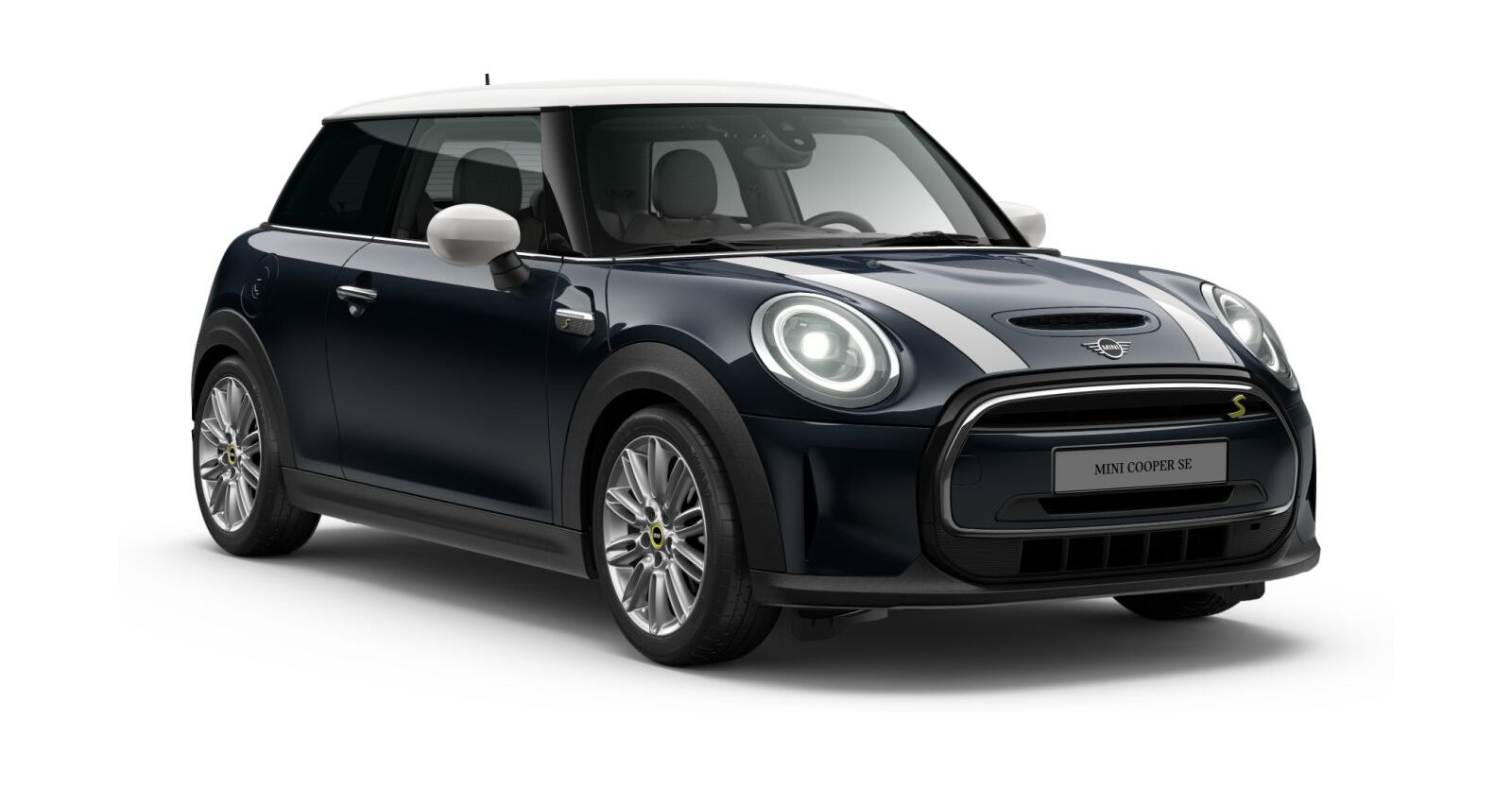 MINI Cooper SE in Schwarz von vorne MINI Cooper SE in Schwarz von vorne