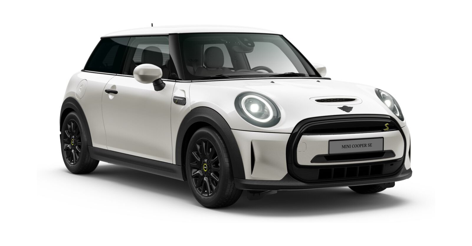 MINI Cooper SE in Weiß von vorne