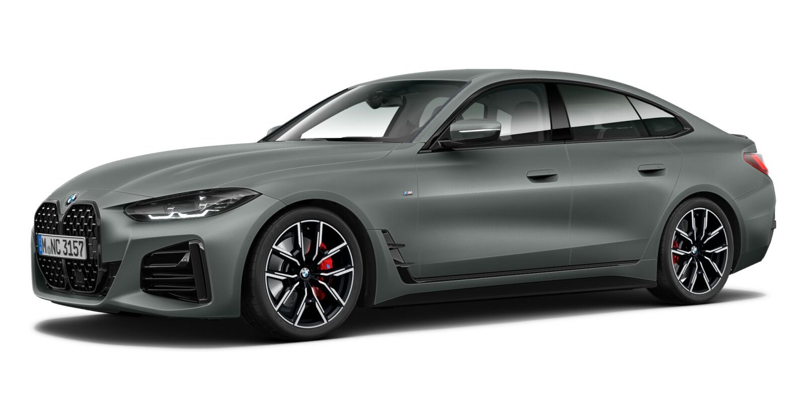 BMW 430i Gran Coupé in Grau von vorne