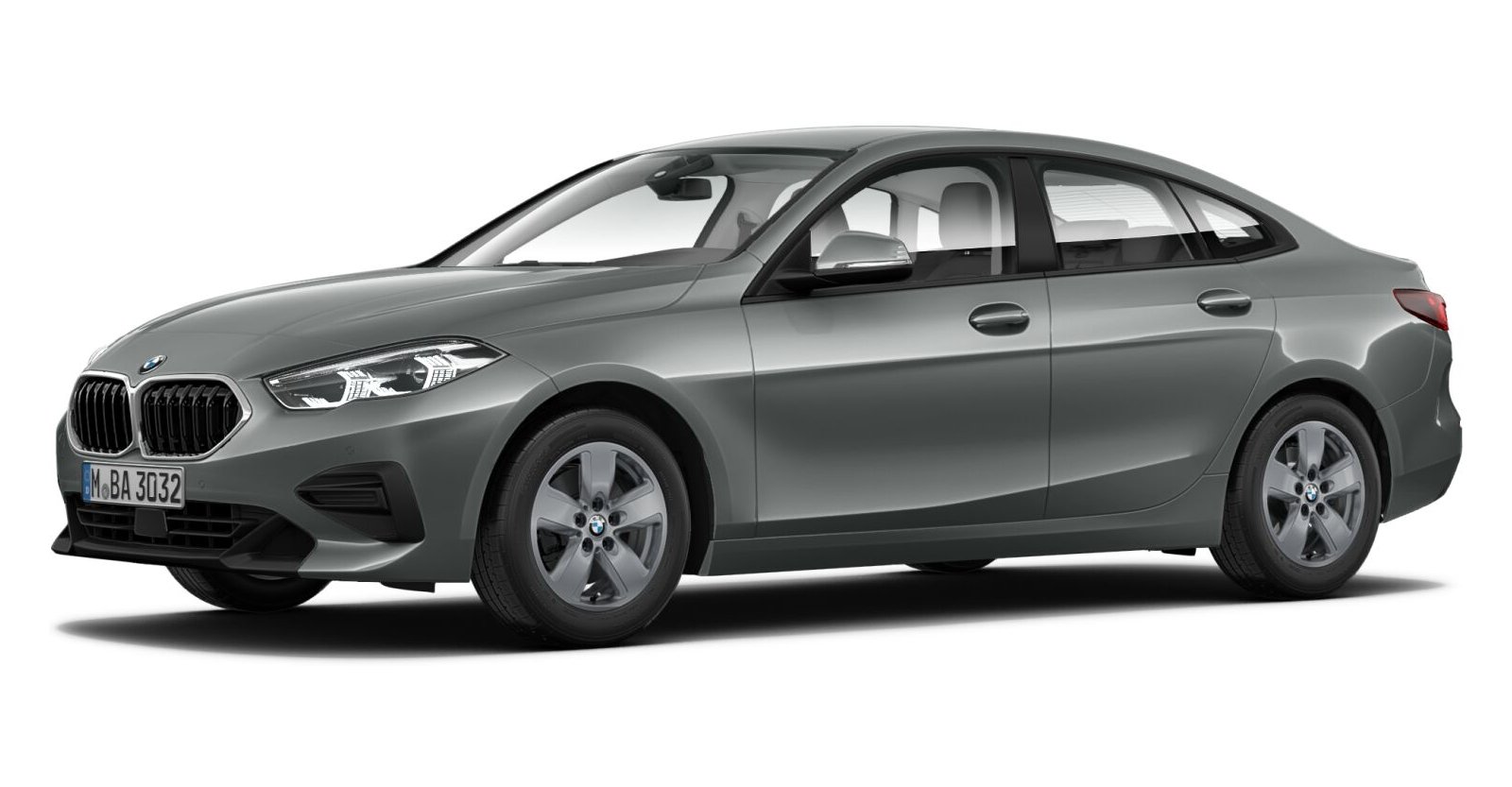 BMW 218i Gran Coupé in Grau von vorne