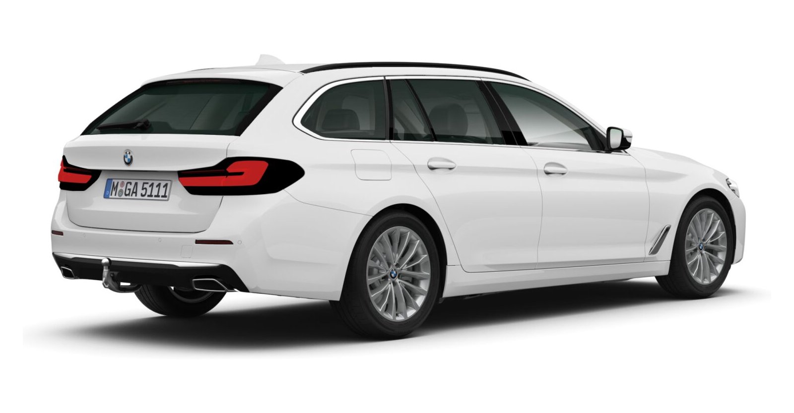 BMW BMW 5er in Weiß von hinten