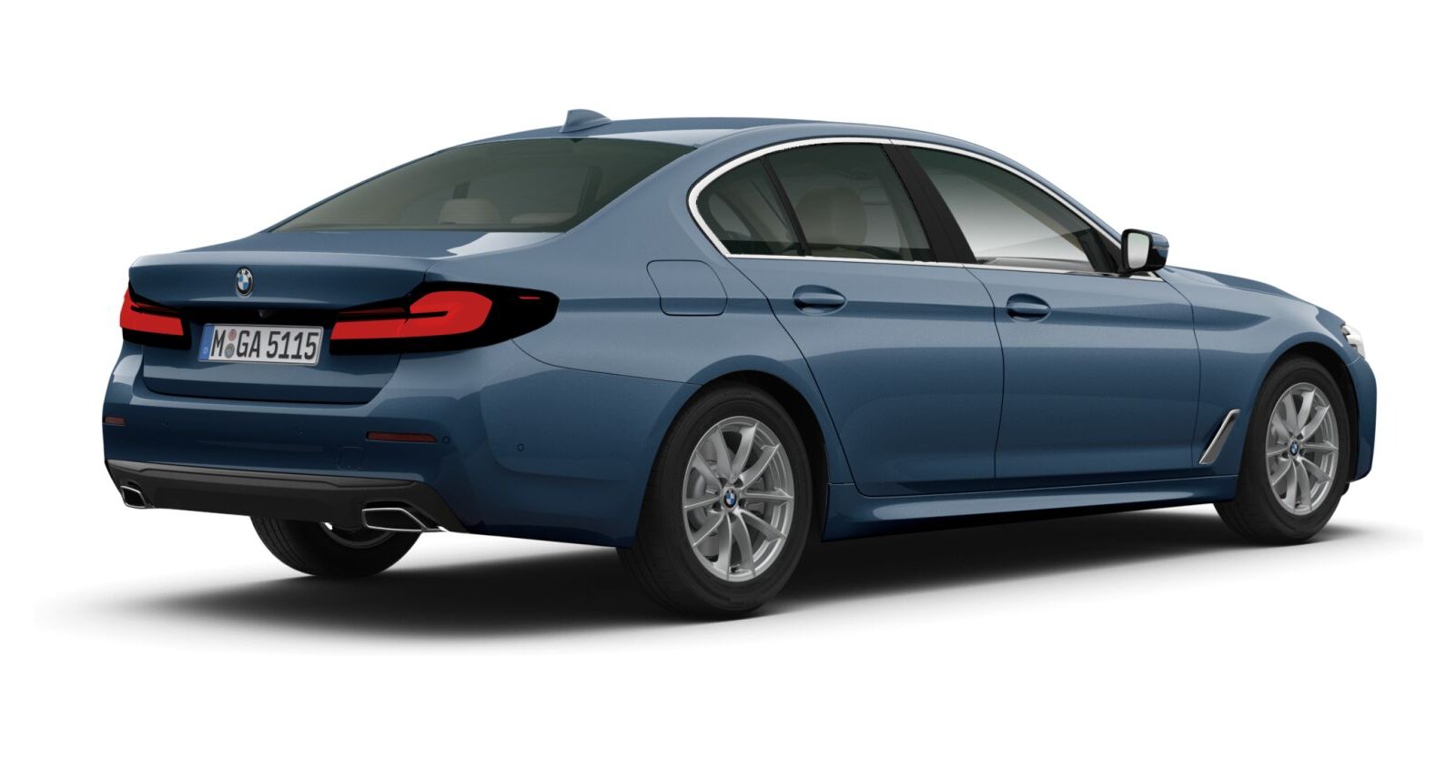 BMW BMW 5er in Blau von hinten BMW BMW 5er in Blau von hinten